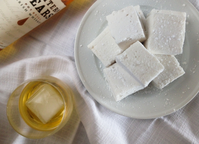 Whiskey, making marshmallows feel all grown up. 